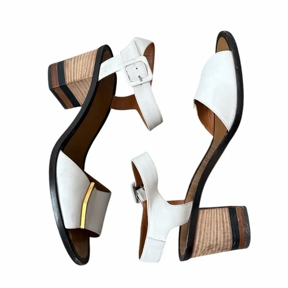 Fendi Demetra white leather heels US Size 10 - 10.5 EU 40.5 luxury classic - Picture 2 of 9